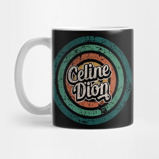 Celine Dion // Retro Circle Crack Vintage Mug